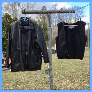 Leather Car Coat, sz M